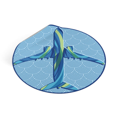 Blue airplane Round Vinyl Stickers