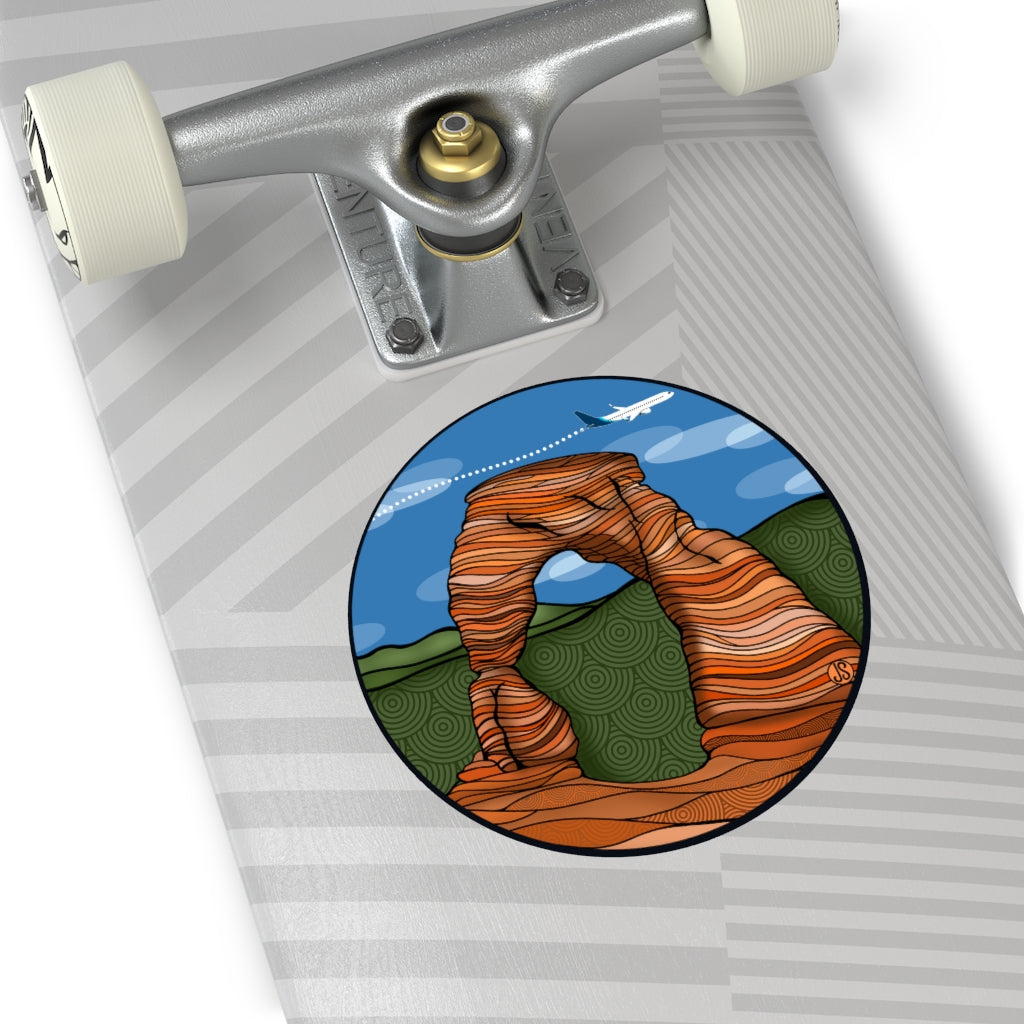 Moab Round Vinyl Stickers