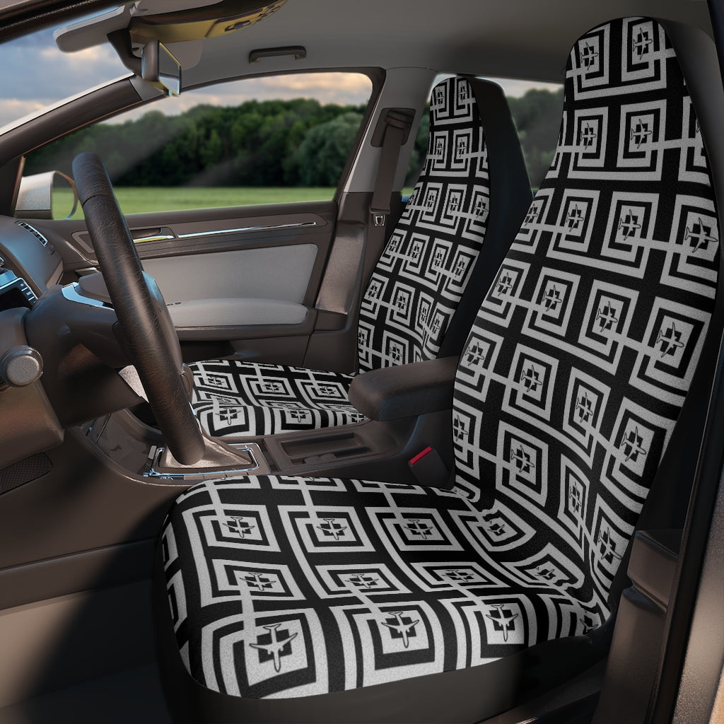 Black & White Airplane Car Seat Covers