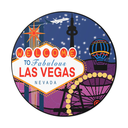 Las Vegas Round Vinyl Stickers