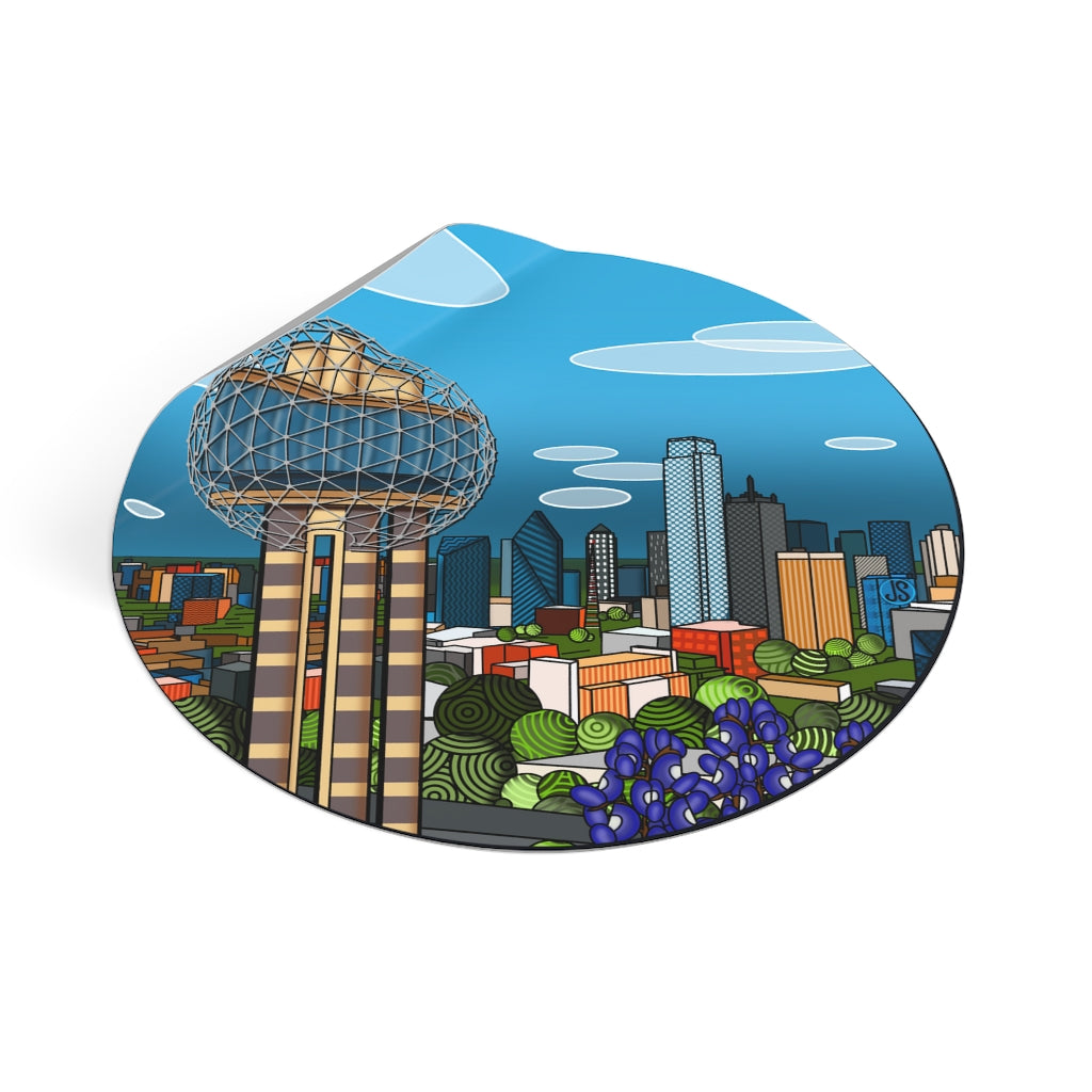 Dallas Fort Worth Round Vinyl Stickers