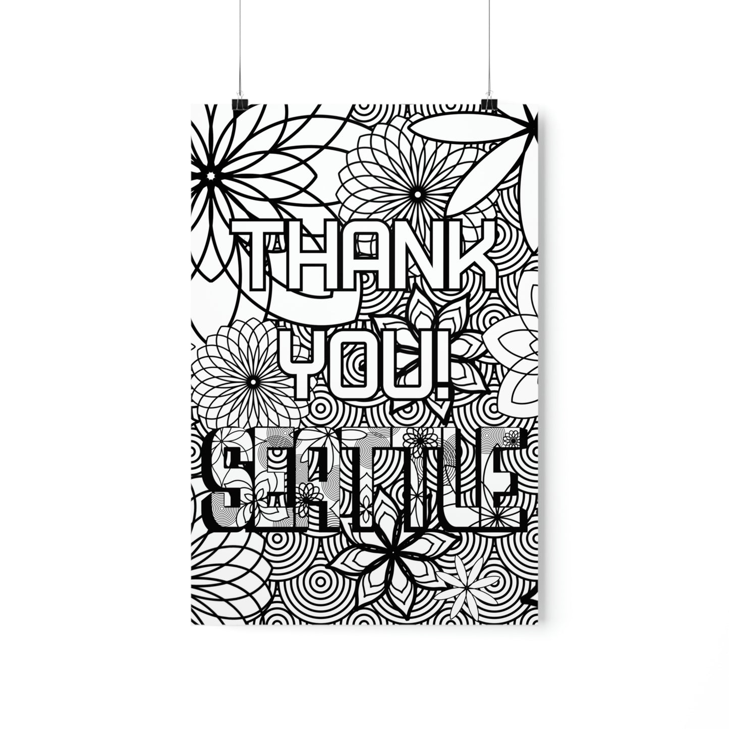 Thank you Seattle Coloring Poster