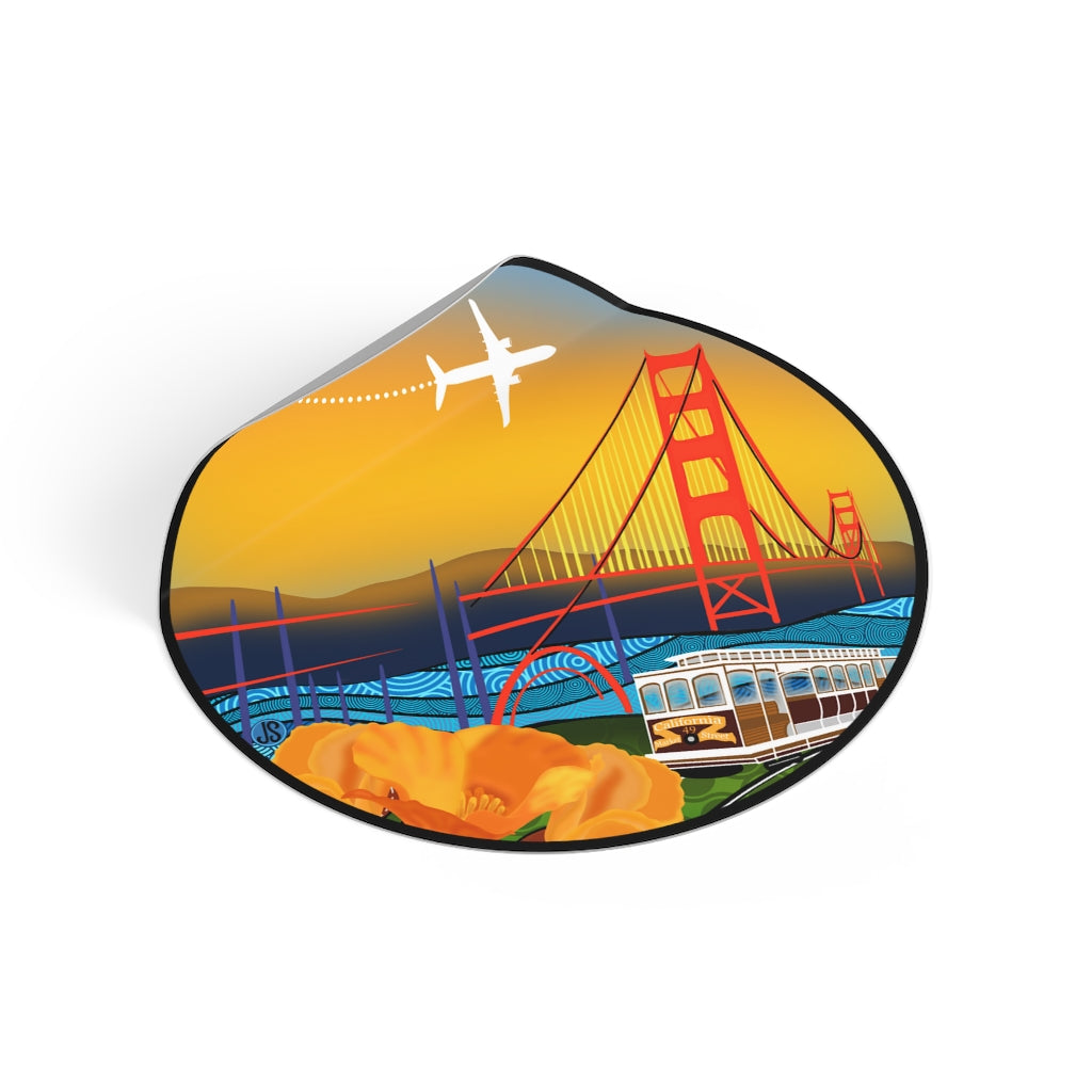 San Francisco Round Vinyl Stickers