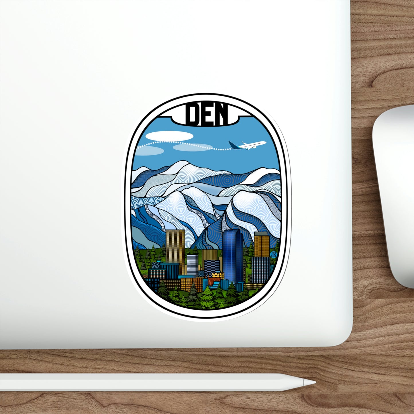 Den - Denver Blue Plane Sticker