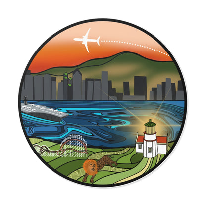 San Diego Round Vinyl Stickers