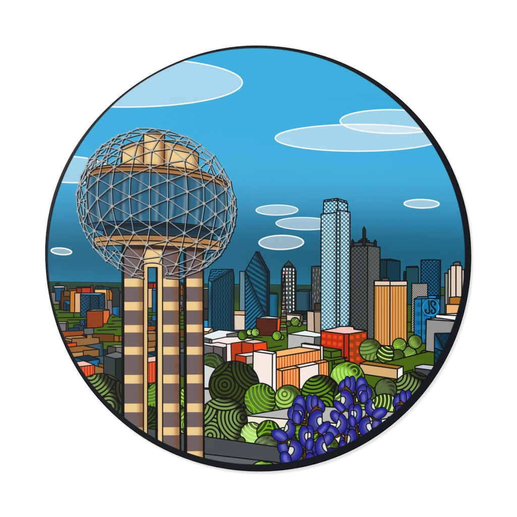 Dallas Fort Worth Round Vinyl Stickers