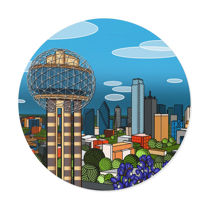 Dallas Fort Worth Round Vinyl Stickers