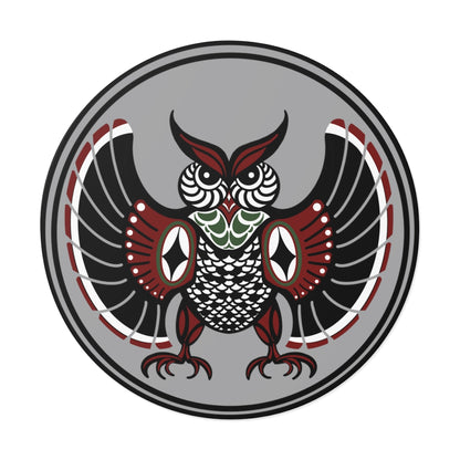 Native Owl Round Vinyl Stickers