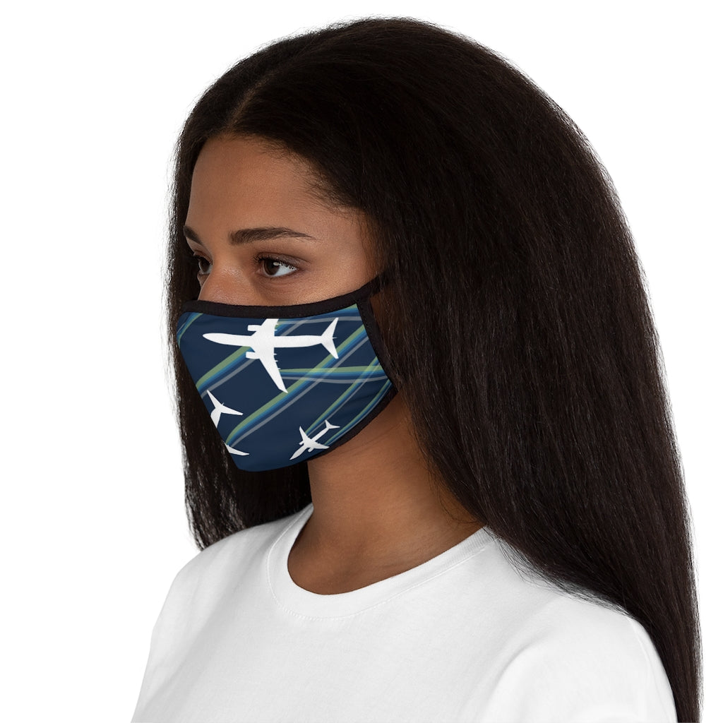 Airplane Aurora colors Fitted Face Mask