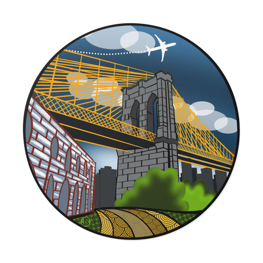 Brooklyn Bridge Round Vinyl Stickers