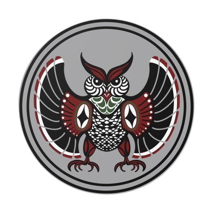 Native Owl Round Vinyl Stickers