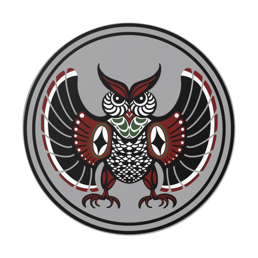 Native Owl Round Vinyl Stickers