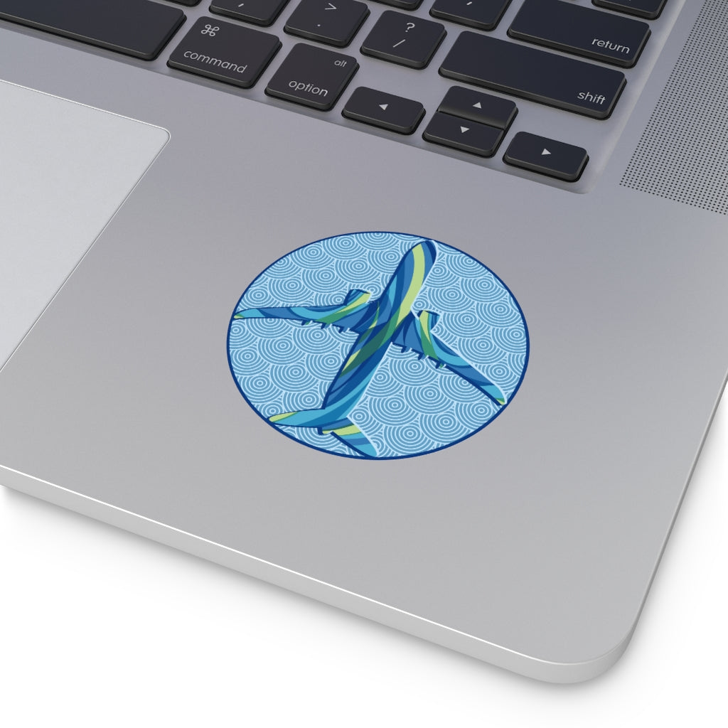 Blue airplane Round Vinyl Stickers