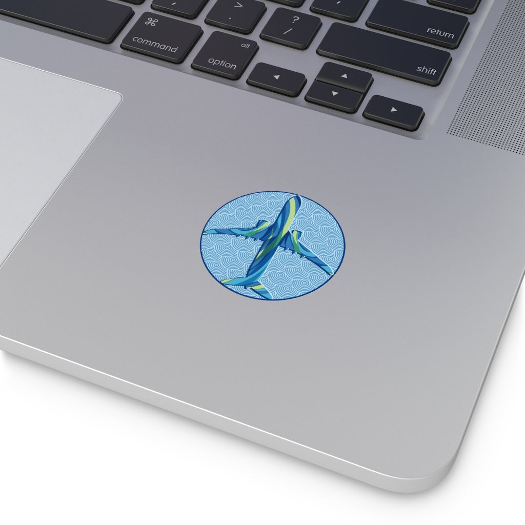 Blue airplane Round Vinyl Stickers