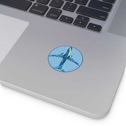 Blue airplane Round Vinyl Stickers