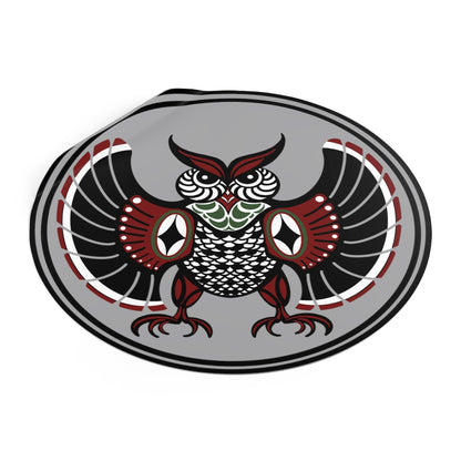 Native Owl Round Vinyl Stickers