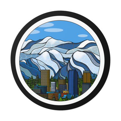 Denver Round Vinyl Stickers