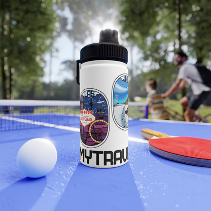 Sticker Stainless Steel Water Bottle, Sports Lid