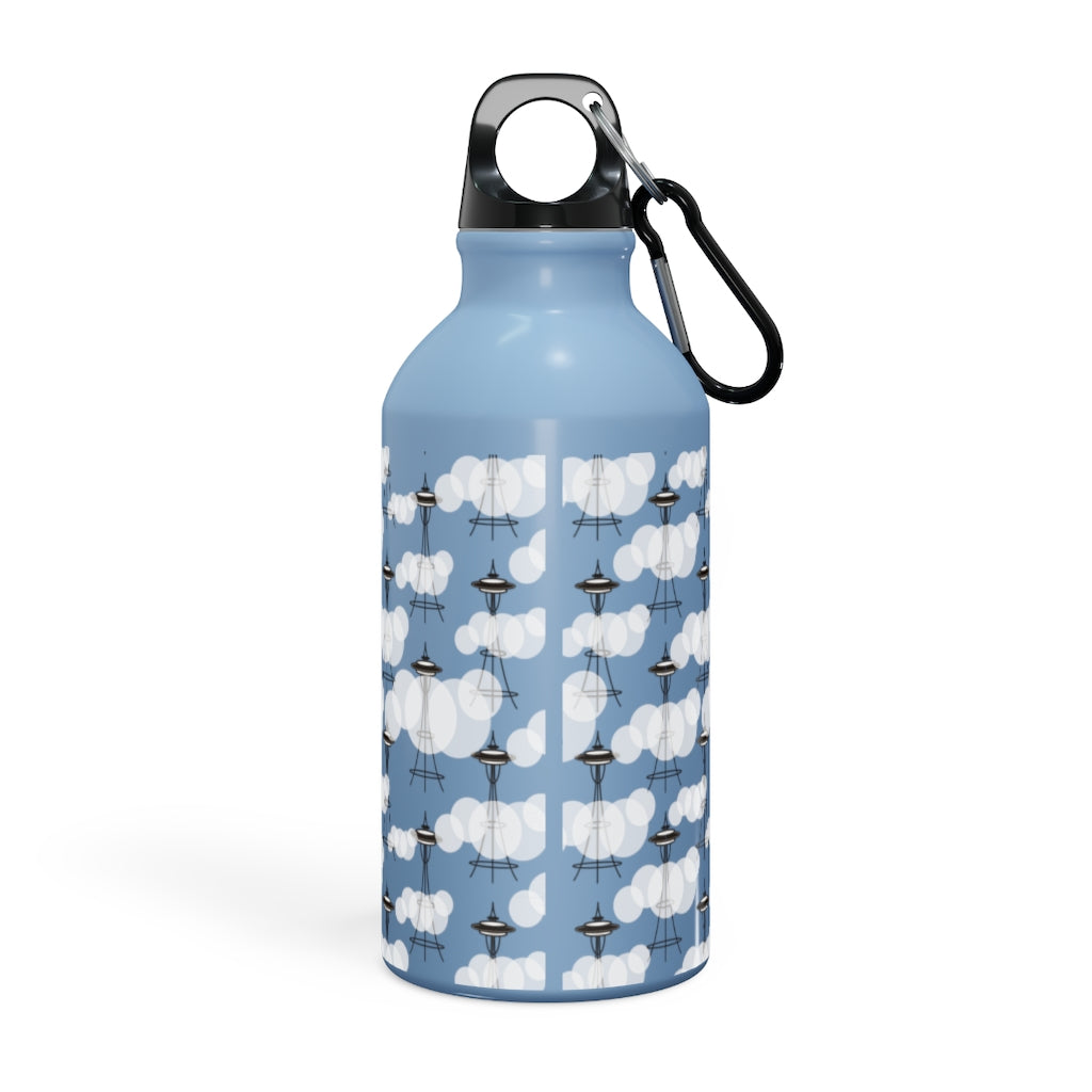 Seattle Washington clouds and needle Sport Bottle