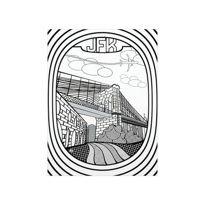 JFK New York Coloring Poster