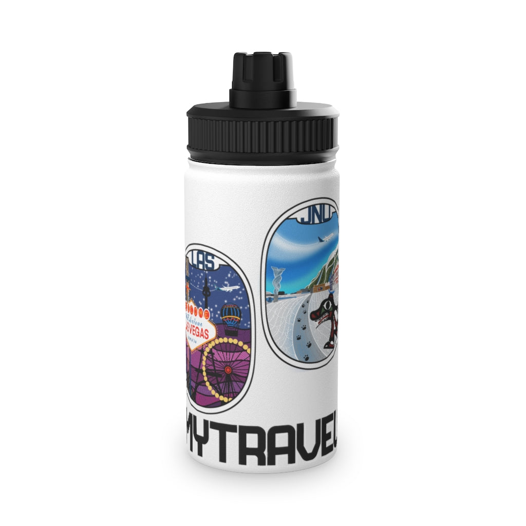 Sticker Stainless Steel Water Bottle, Sports Lid