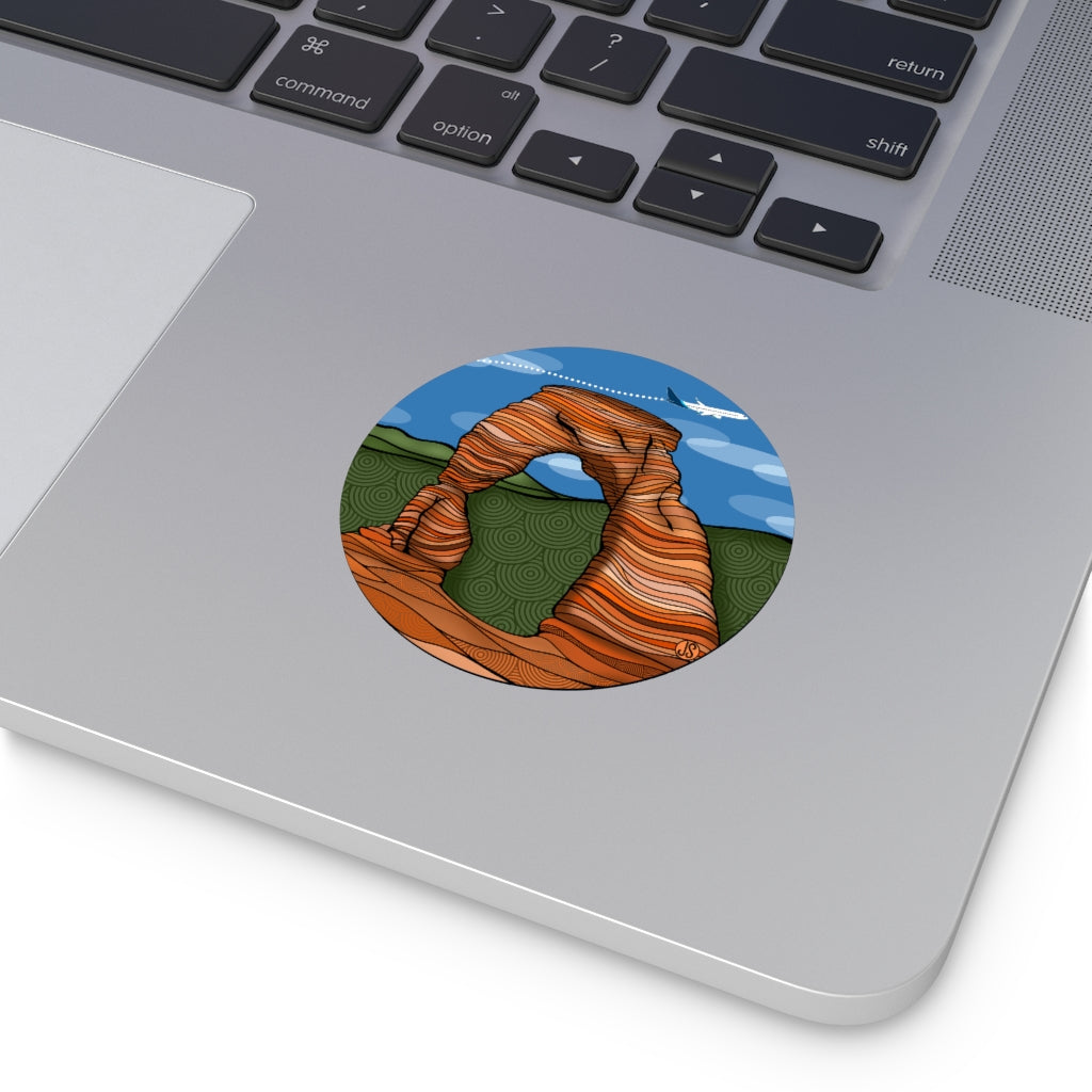 Moab Round Vinyl Stickers