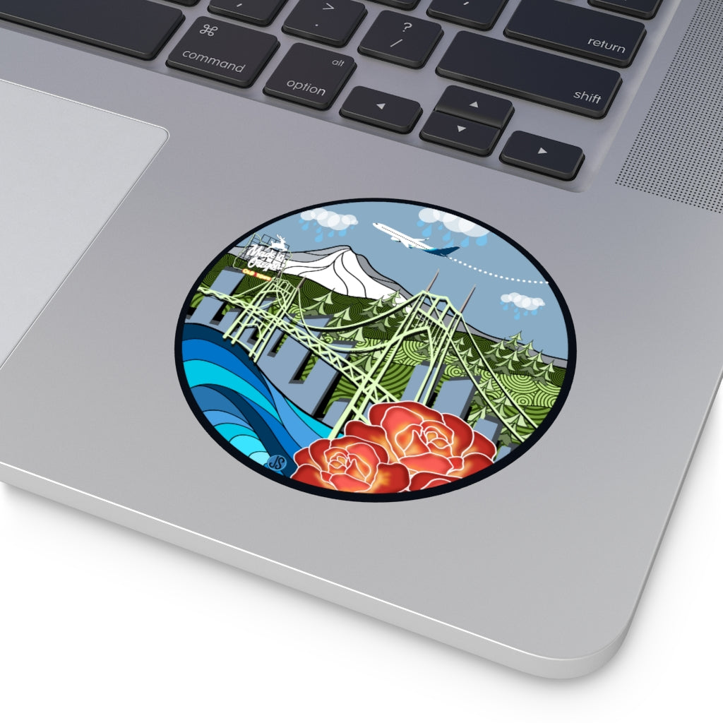 Portland AS Round Vinyl Stickers