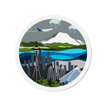 Seattle round Magnets