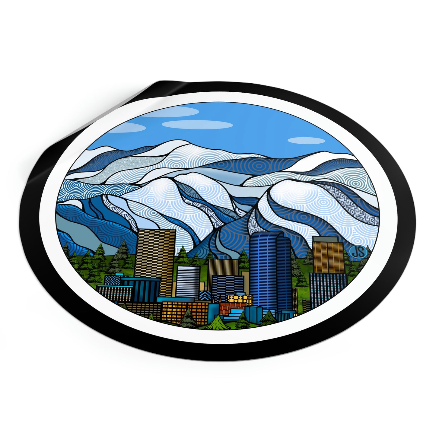 Denver Round Vinyl Stickers