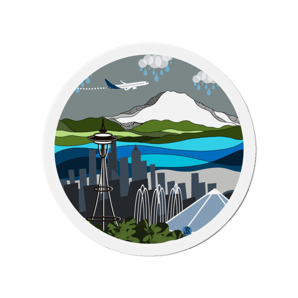 Seattle round Magnets