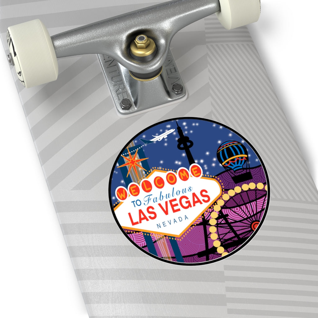 Las Vegas Round Vinyl Stickers