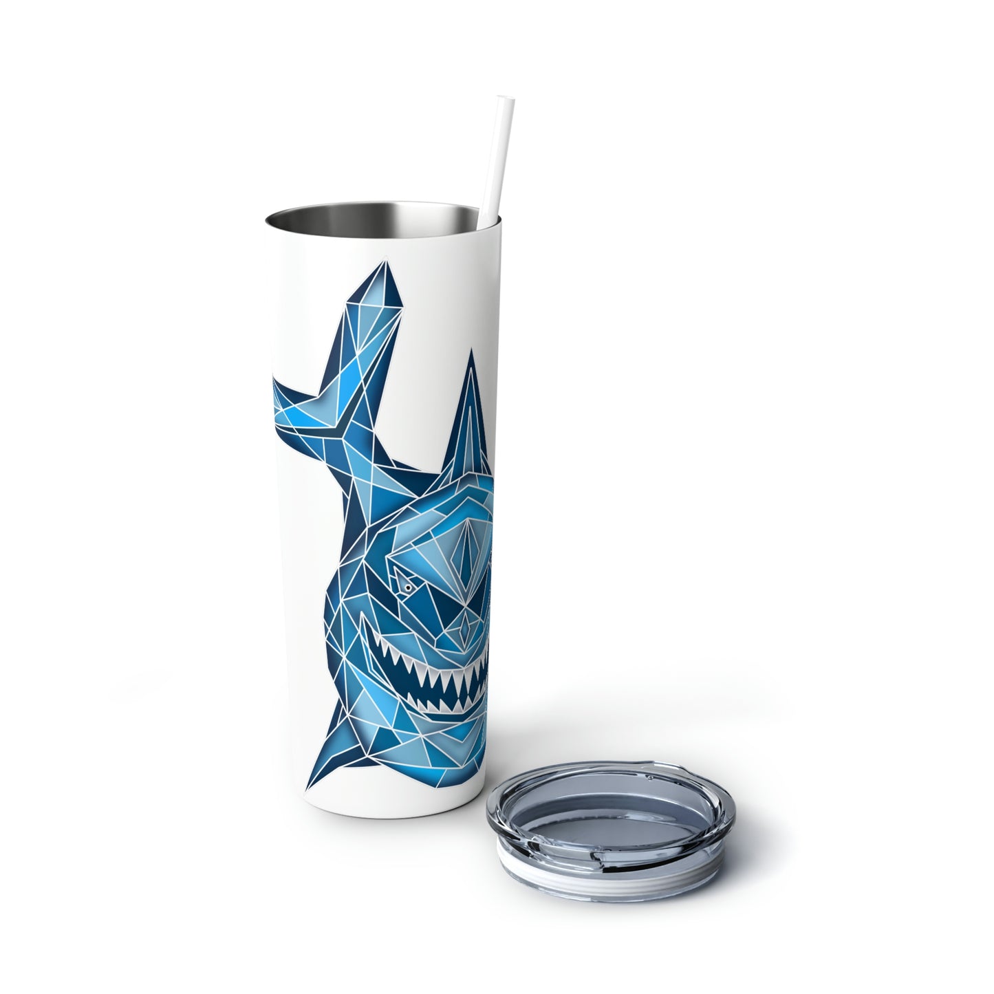 Shark Skinny Steel Tumbler with Straw, 20oz