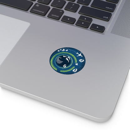 Blue hole round Vinyl Stickers