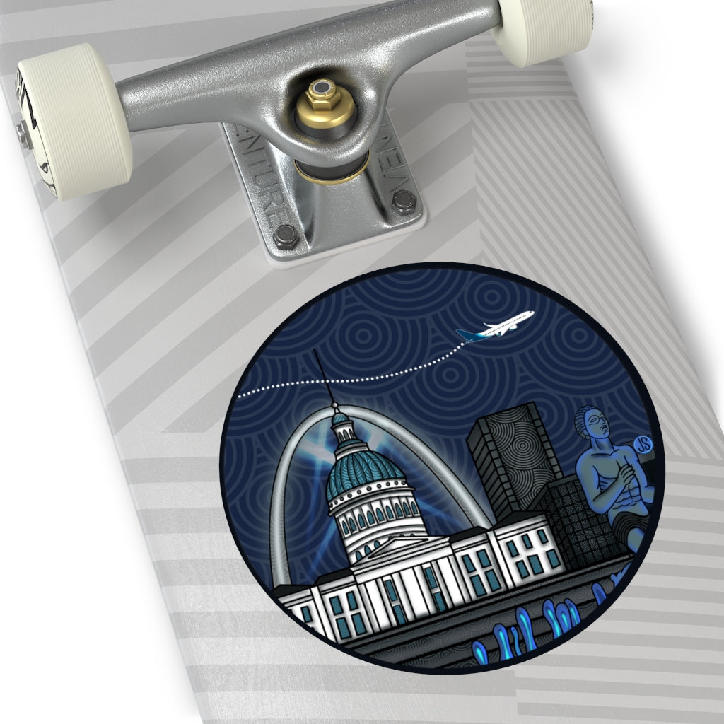 STL - St. Louis Round Vinyl Stickers