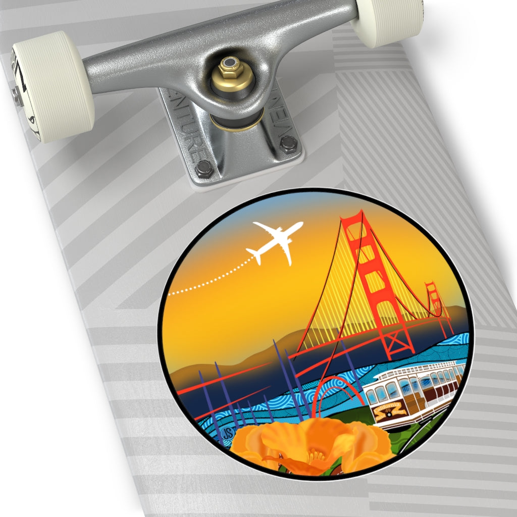 San Francisco Round Vinyl Stickers