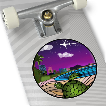 Honolulu Round Vinyl Stickers