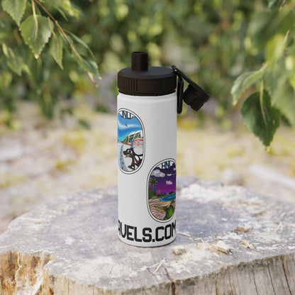 Sticker Stainless Steel Water Bottle, Sports Lid