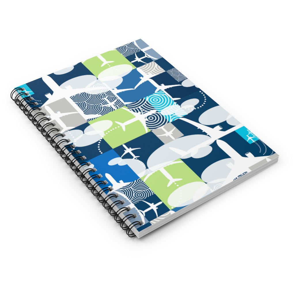 Color blocked Airplane Spiral Notebook - Ruled Line