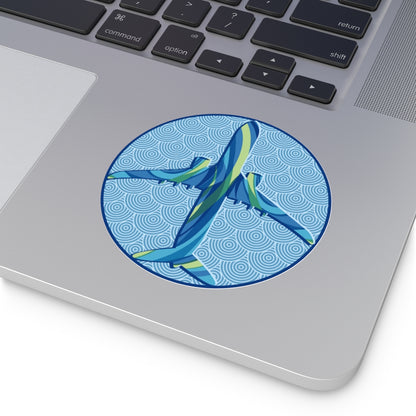 Blue airplane Round Vinyl Stickers