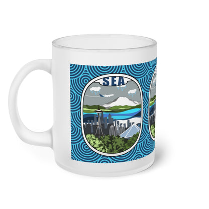 SEA Seattle Frosted Glass Mug