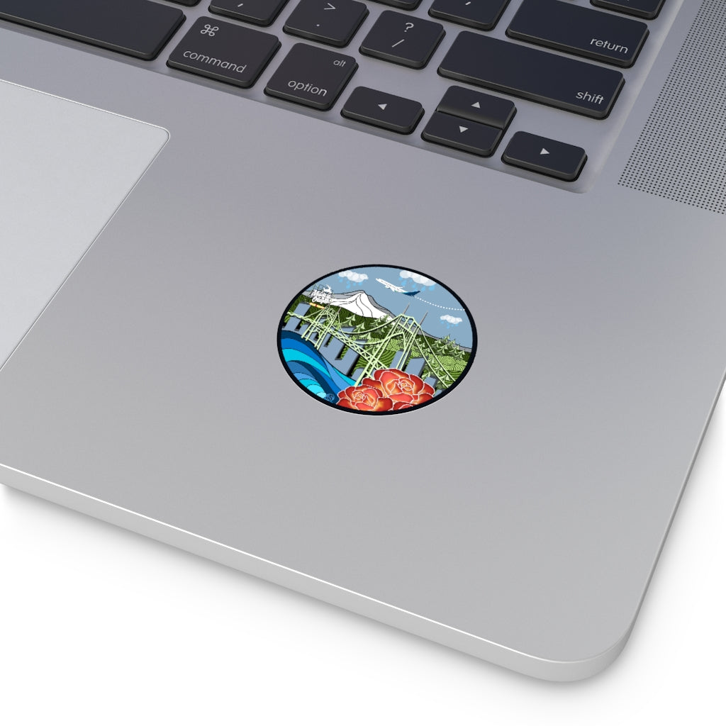 Portland AS Round Vinyl Stickers