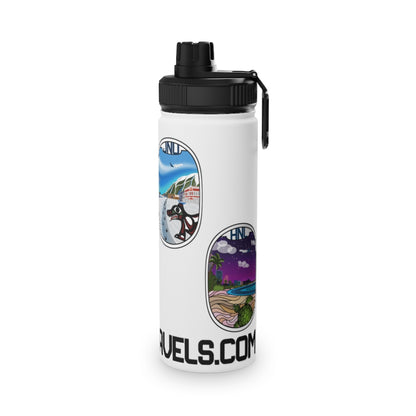 Sticker Stainless Steel Water Bottle, Sports Lid