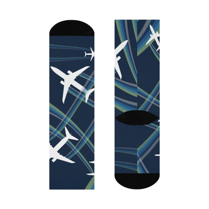 Plane Blue DTG Crew Socks