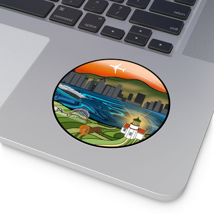 San Diego Round Vinyl Stickers