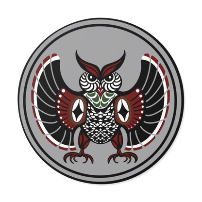 Native Owl Round Vinyl Stickers