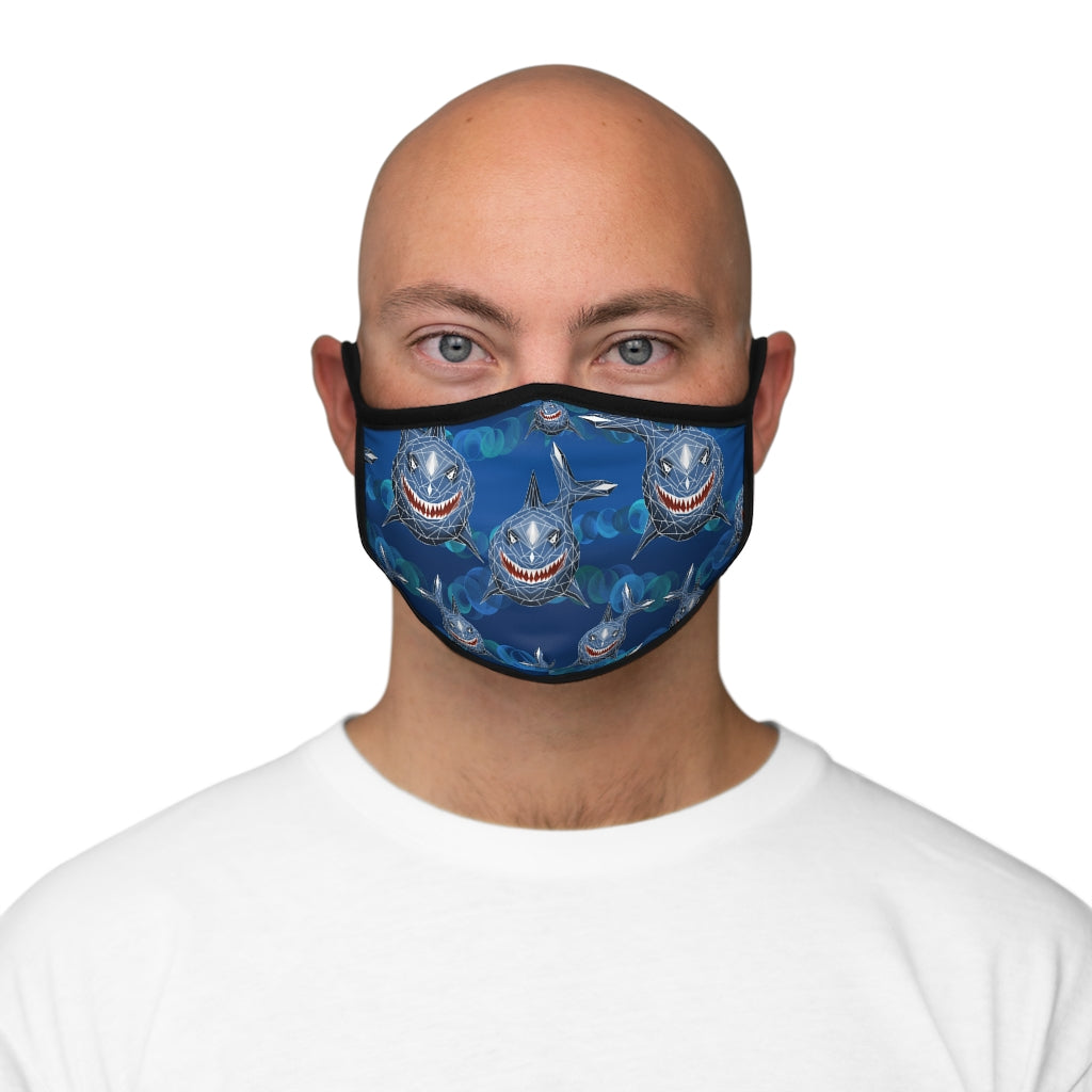 Shark blue Fitted Polyester Face Mask