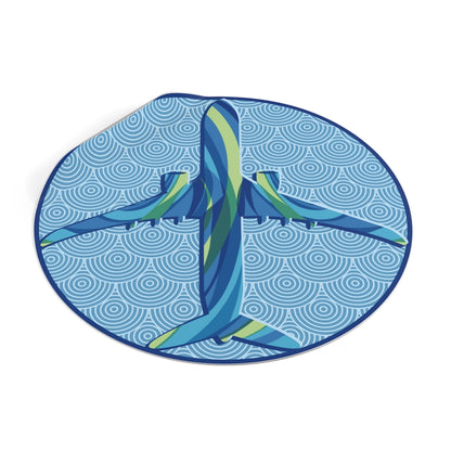 Blue airplane Round Vinyl Stickers