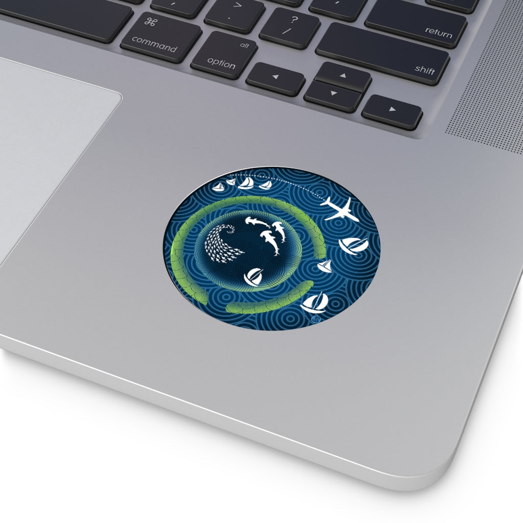 Blue hole round Vinyl Stickers