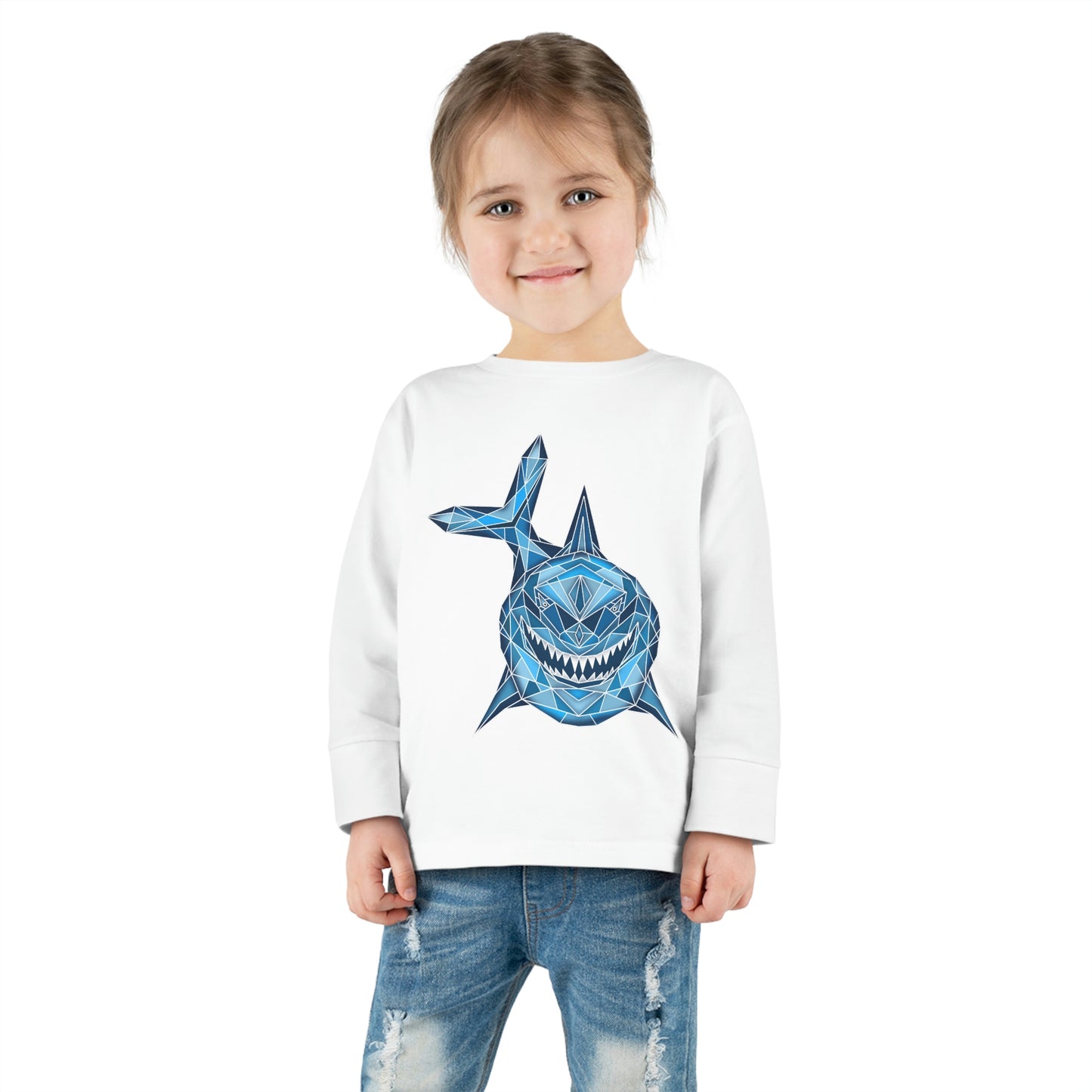 Shark Art Toddler Long Sleeve Tee