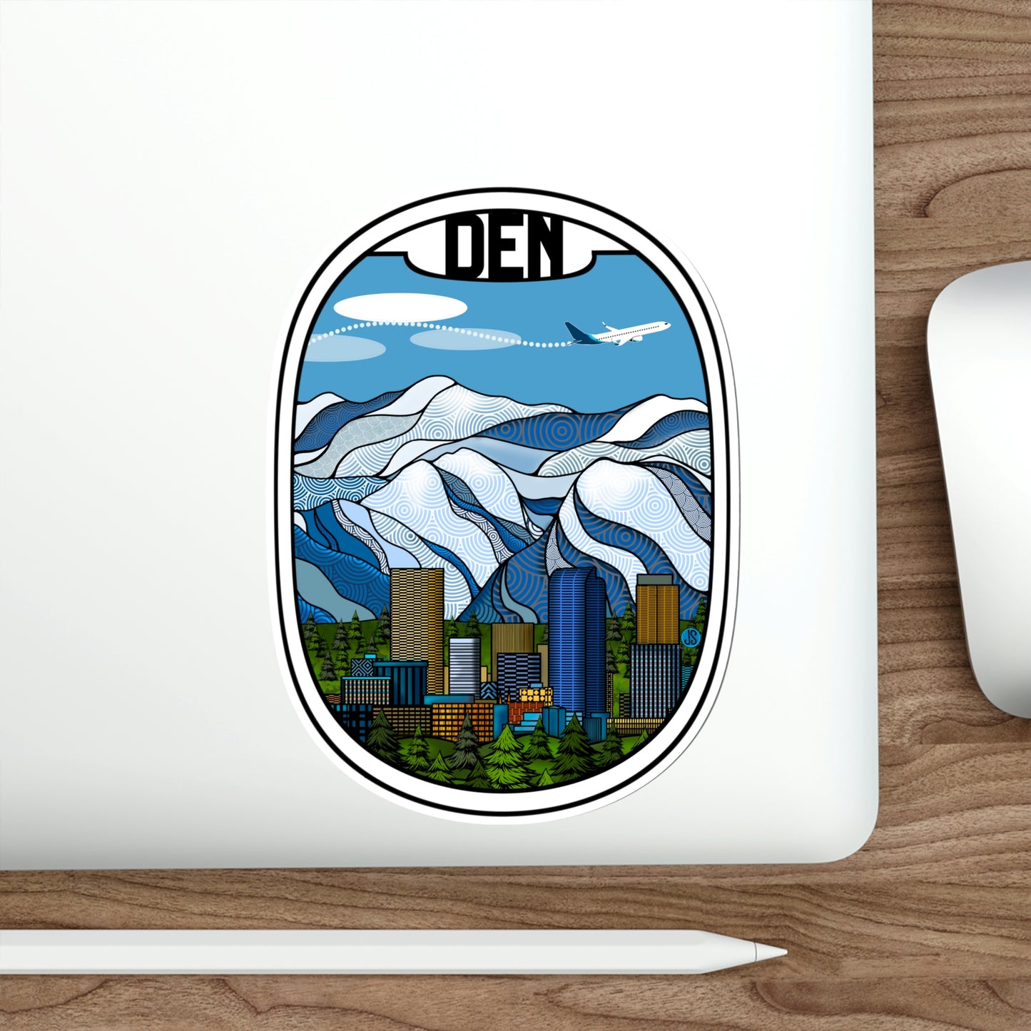 Den - Denver Blue Plane Sticker